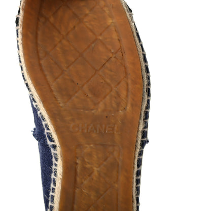 Chanel Canvas CC Espadrilles 37 Navy Black 6 of 10