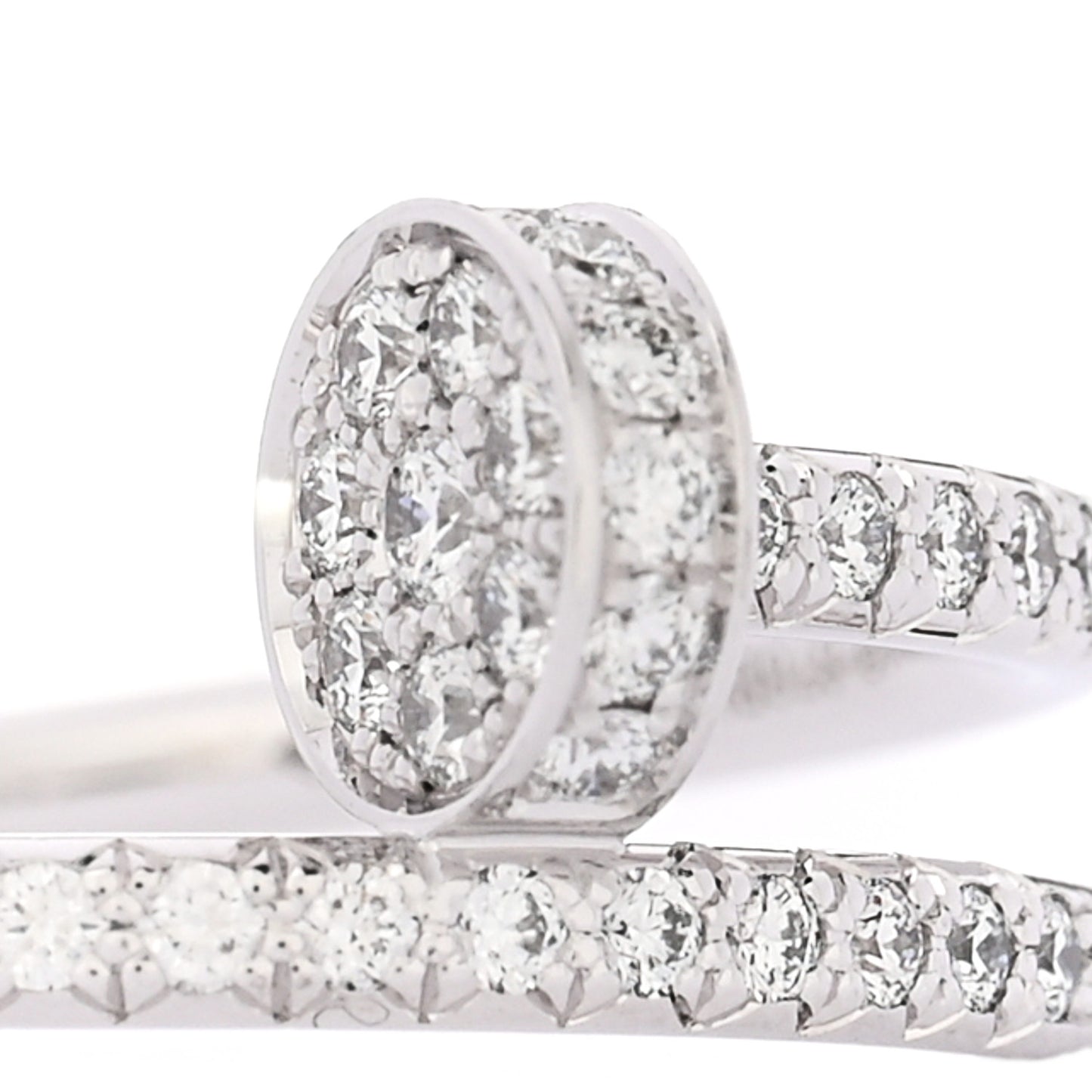 18K White Gold Diamond Juste Un Clou Paved Ring 49 5