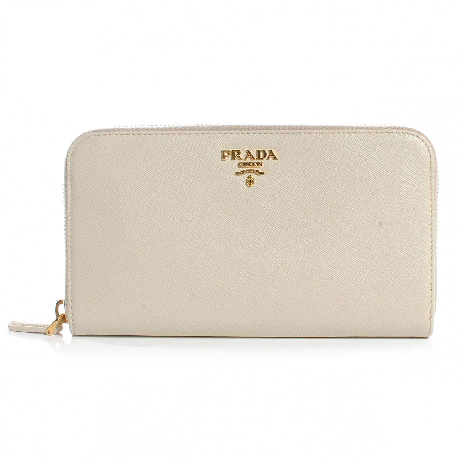 Prada Saffiano Zip Around Wallet Talco 1 of 8