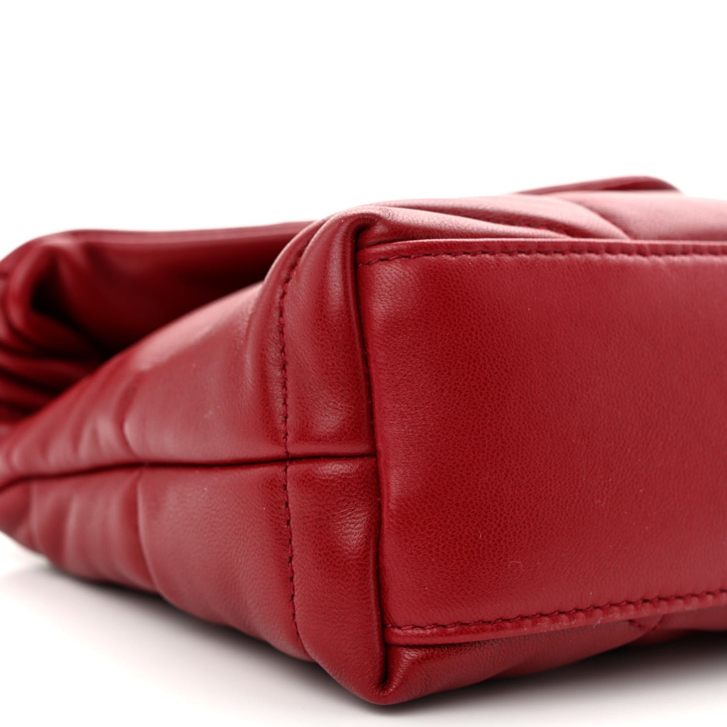 Lambskin Quilted Toy Loulou Puffer Monogram Chain Satchel Opyum Red