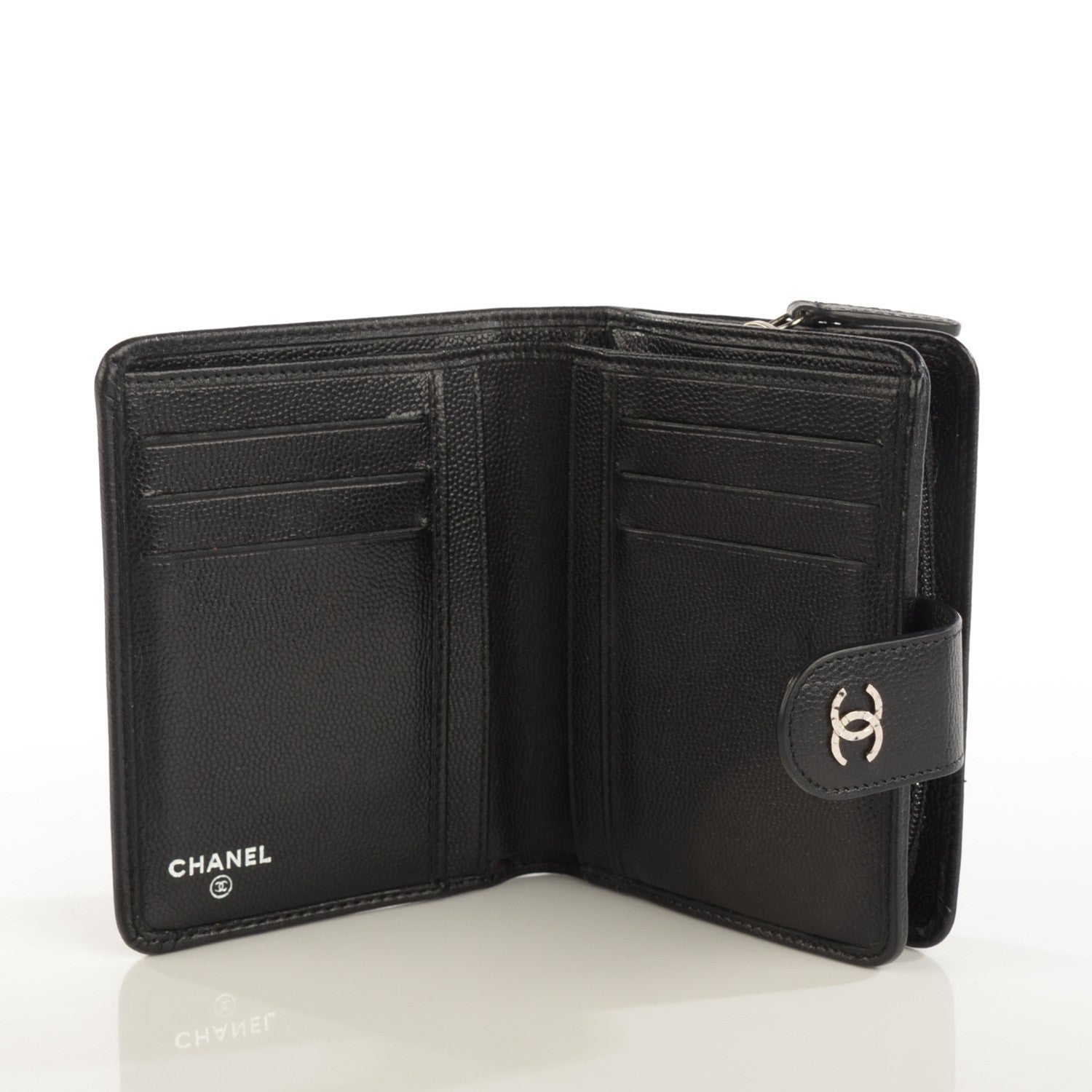 Chanel Caviar Sevruga Zip Pocket Wallet Black 5 of 8