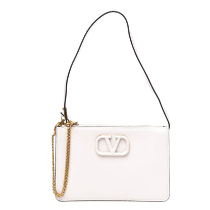 Valentino Garavani Grainy Calfskin VSling Pouch With Strap Optic White 1 of 10