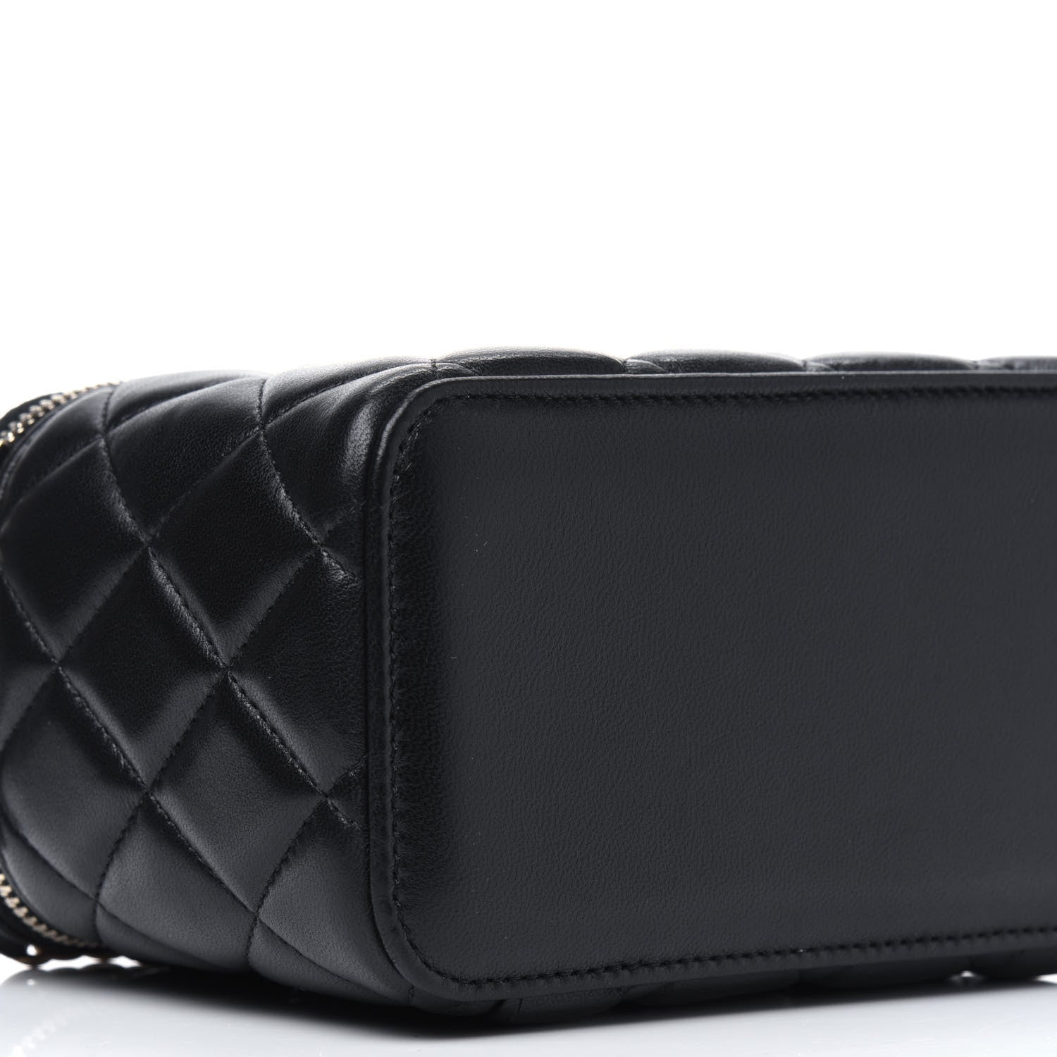 Chanel Lambskin Quilted Small Top Handle Vanity Case With Chain Black 9 of 12