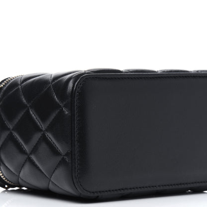 Chanel Lambskin Quilted Small Top Handle Vanity Case With Chain Black 9 of 12