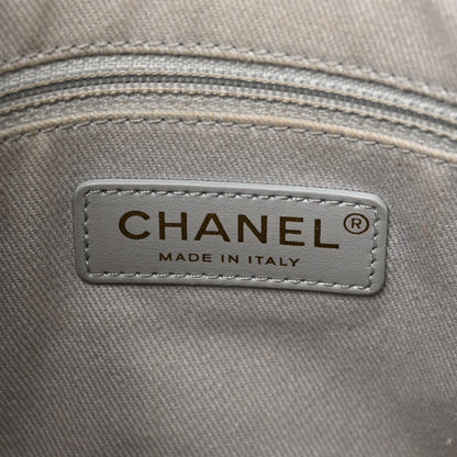 Chanel Caviar Diamond Stitched CC Bucket Drawstring Bag Light Grey 10 of 15