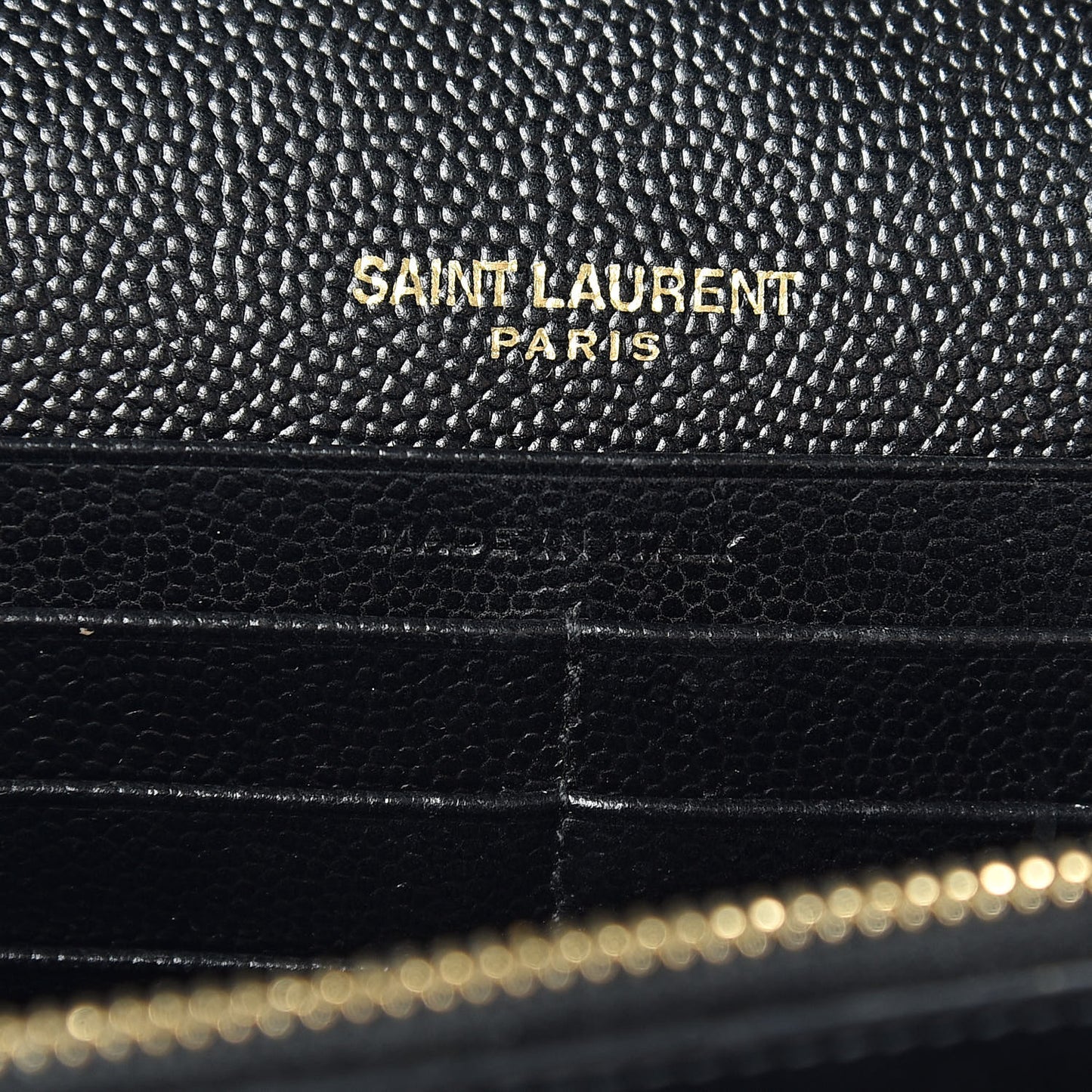 Grain De Poudre Matelasse Chevron Monogram Chain Wallet Black