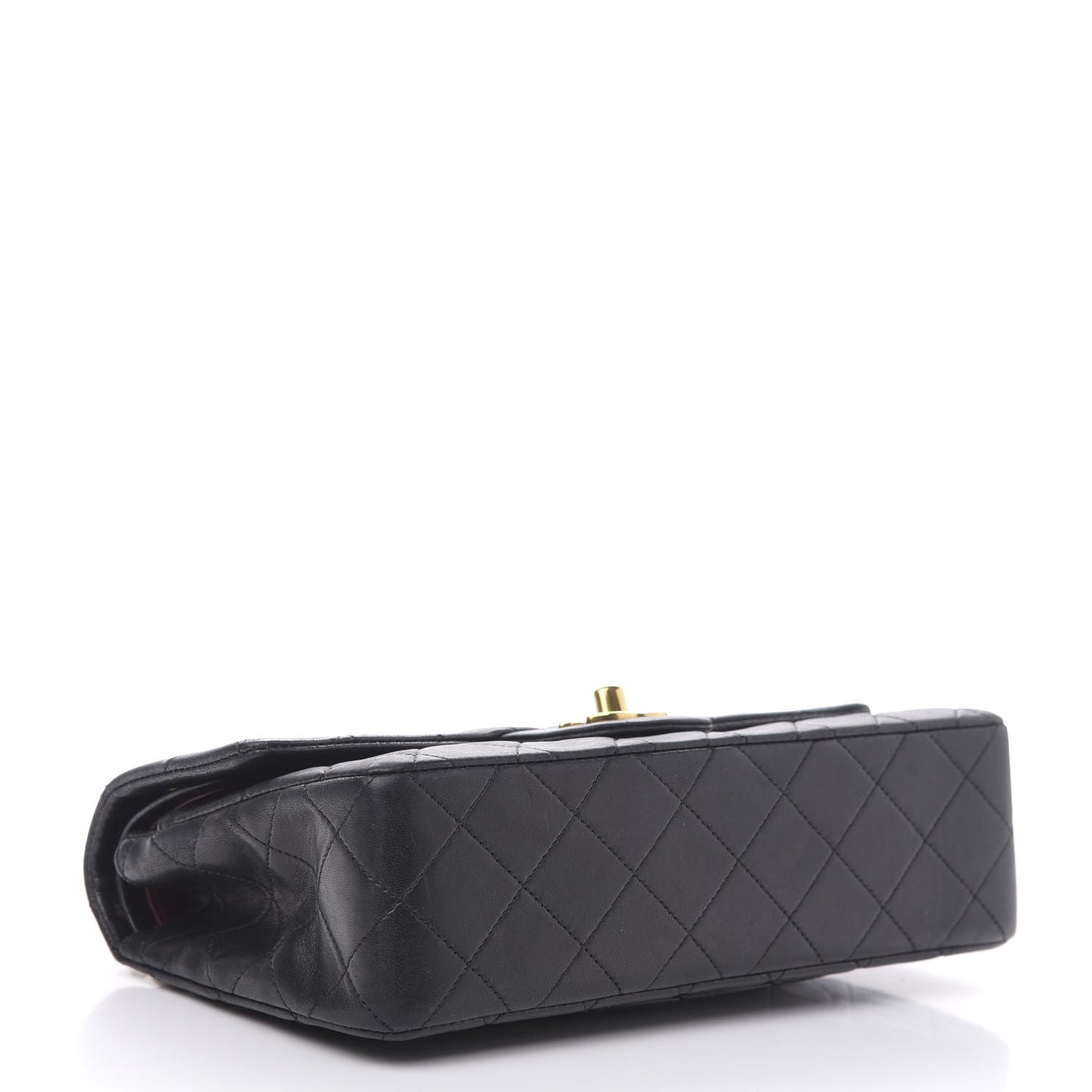 Lambskin Quilted Small Double Flap Black