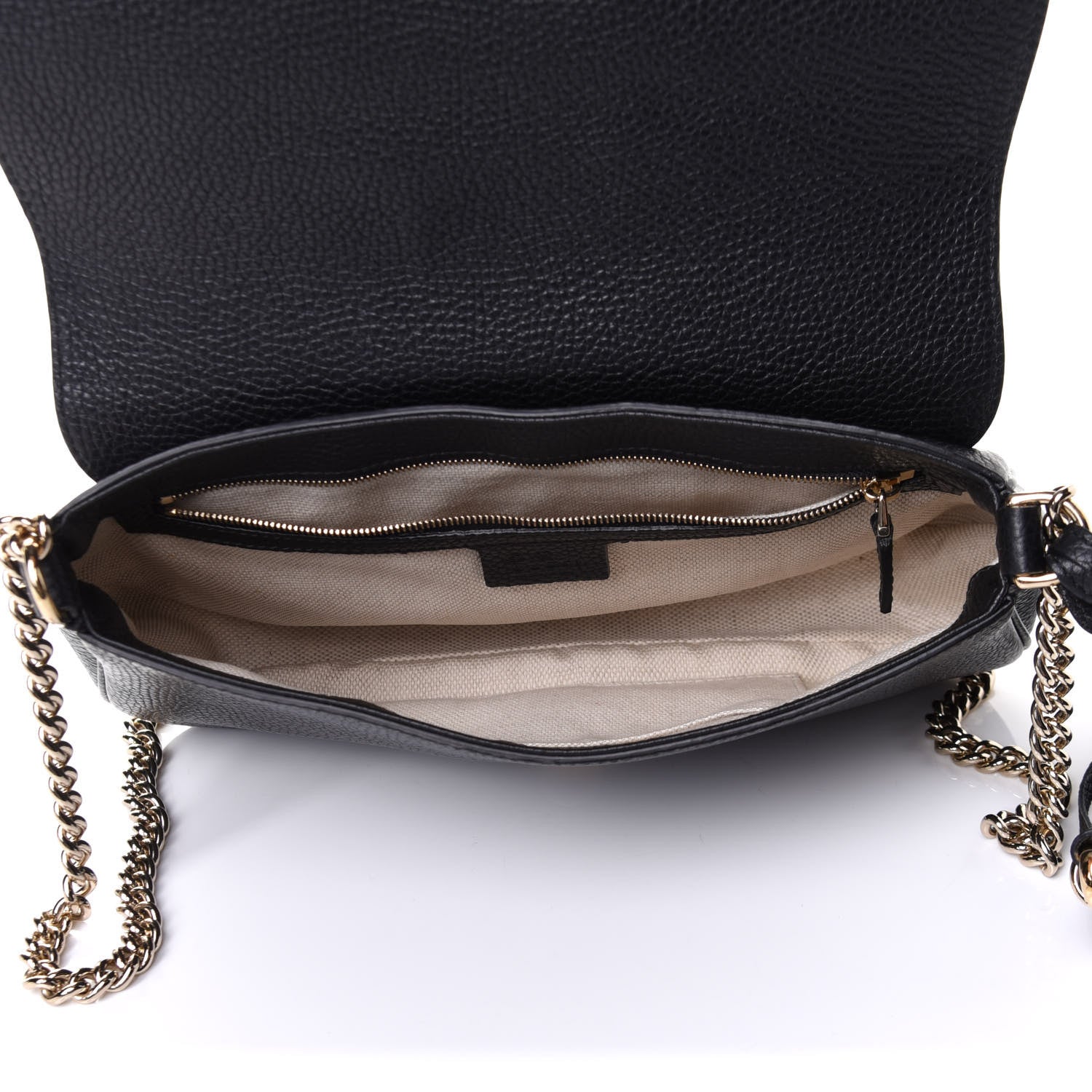 Gucci Pebbled Calfskin Medium Soho Flap Crossbody Black 5 of 9