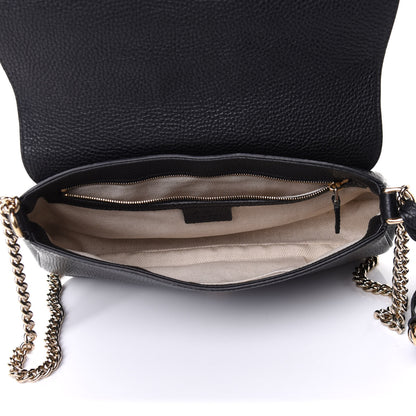 Gucci Pebbled Calfskin Medium Soho Flap Crossbody Black 5 of 9
