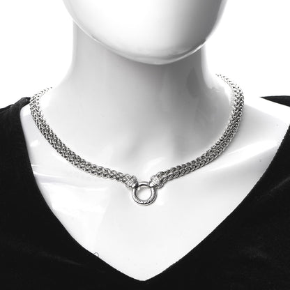 David Yurman Sterling Silver Diamond Double Wheat Chain Necklace 2 of 5