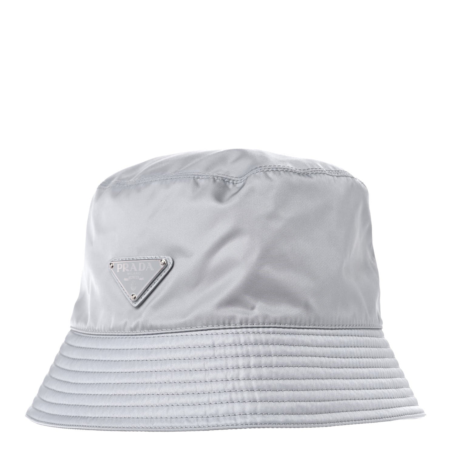 Prada Re-Nylon Metal Triangle Logo Womens Bucket Hat M Fiordaliso 1 of 7