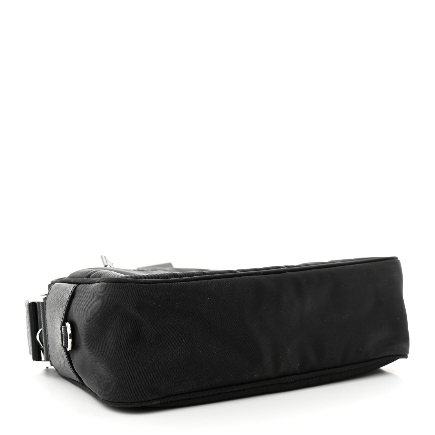 Prada Re-Nylon Vela Saffiano Pocket Double Zip Shoulder Bag Black 4 of 10