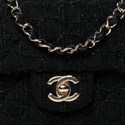 Chanel Tweed Quilted Mini Rectangular Flap Black 8 of 10