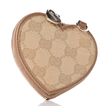 Gucci Monogram Heart Coin Purse Gold 3 of 8