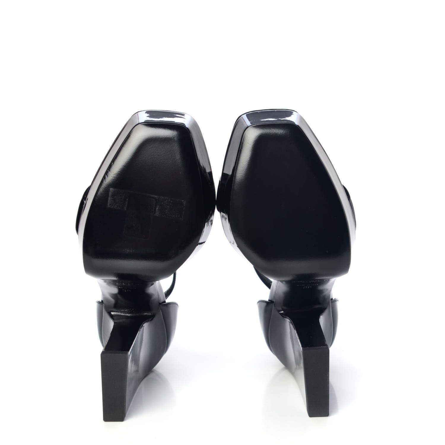 Saint Laurent Patent Debbie 105 Platform Sandals 38 Black 5 of 9