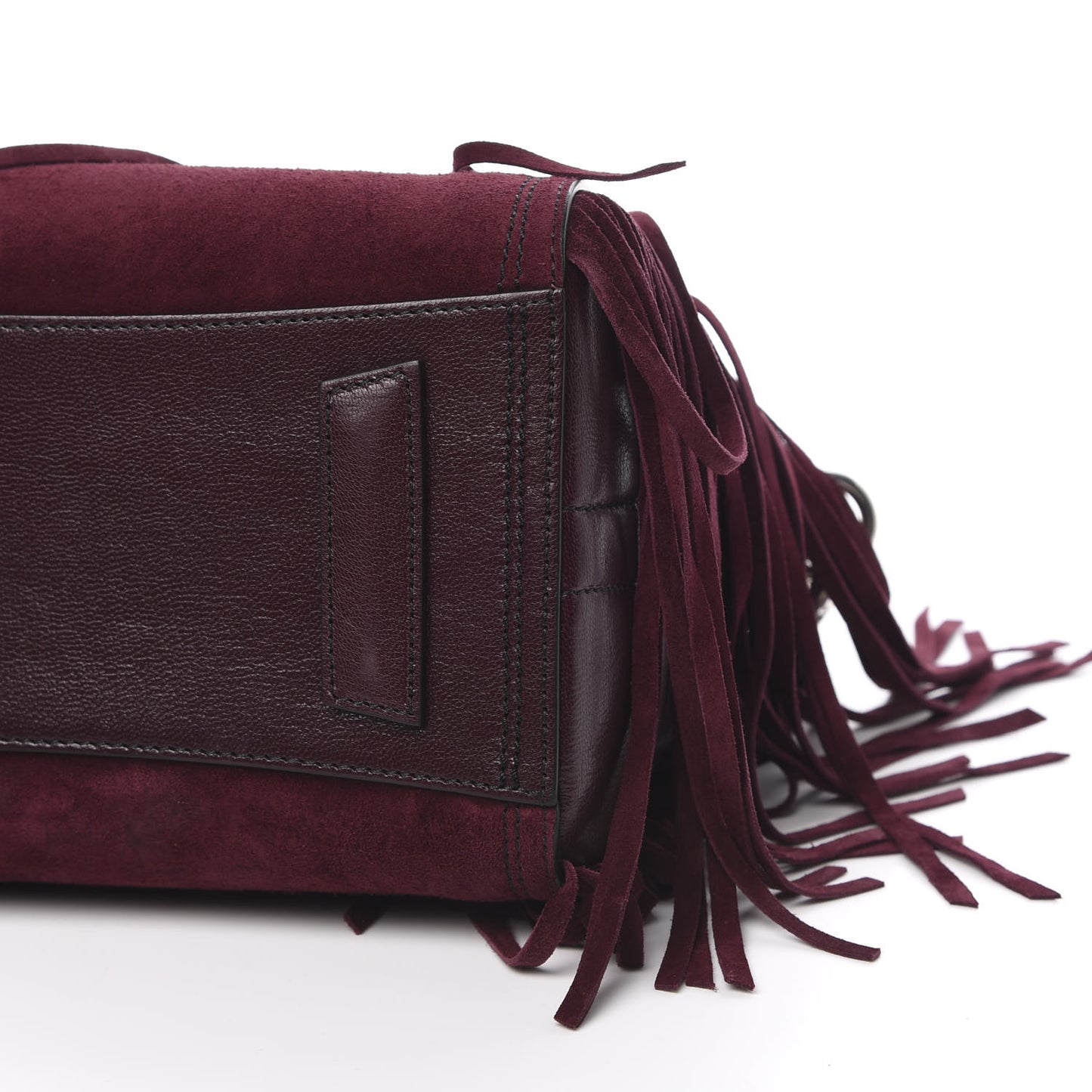 Calfskin Suede Small Fringe Antigona Burgundy