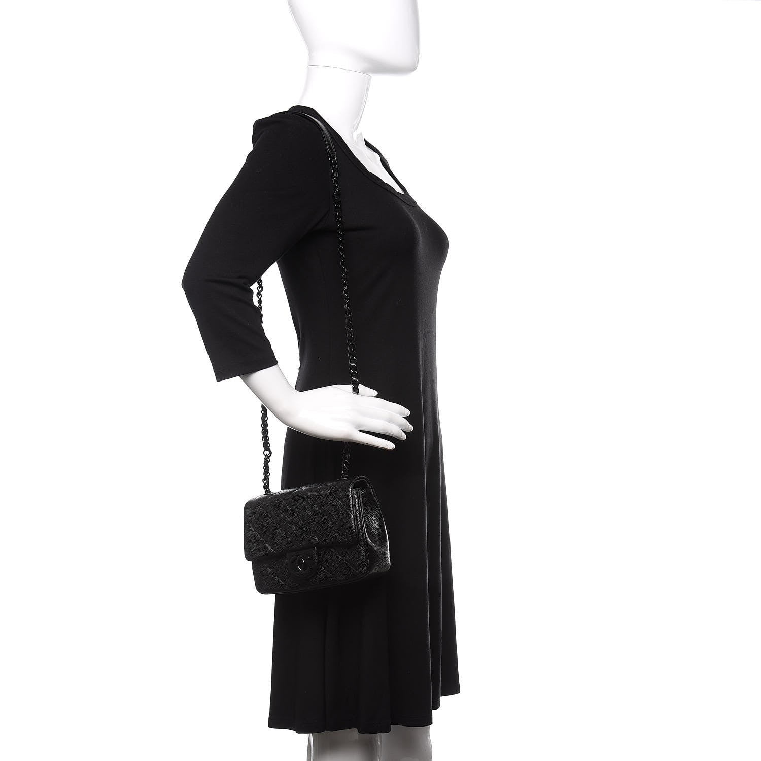 Chanel Caviar Quilted Incognito Mini Square Flap Black 2 of 10