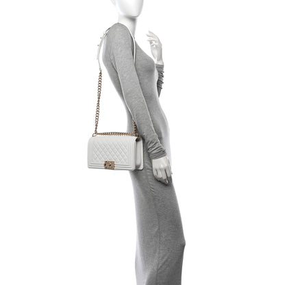 Chanel Calfskin Quilted Medium Boy Flap White 2 of 12