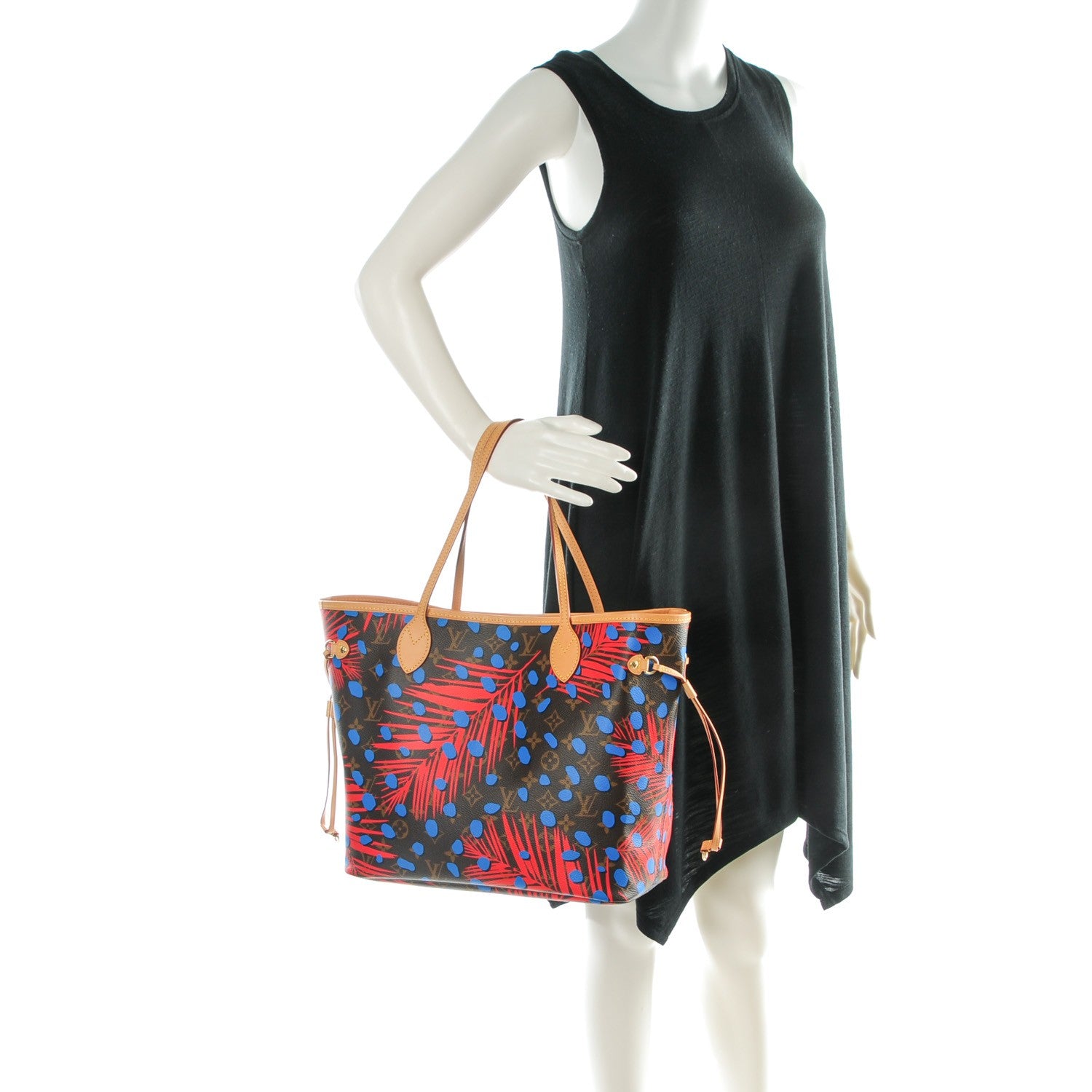 Louis Vuitton Monogram Jungle Dots Neo Neverfull MM Coquelicot Denim 2 of 8