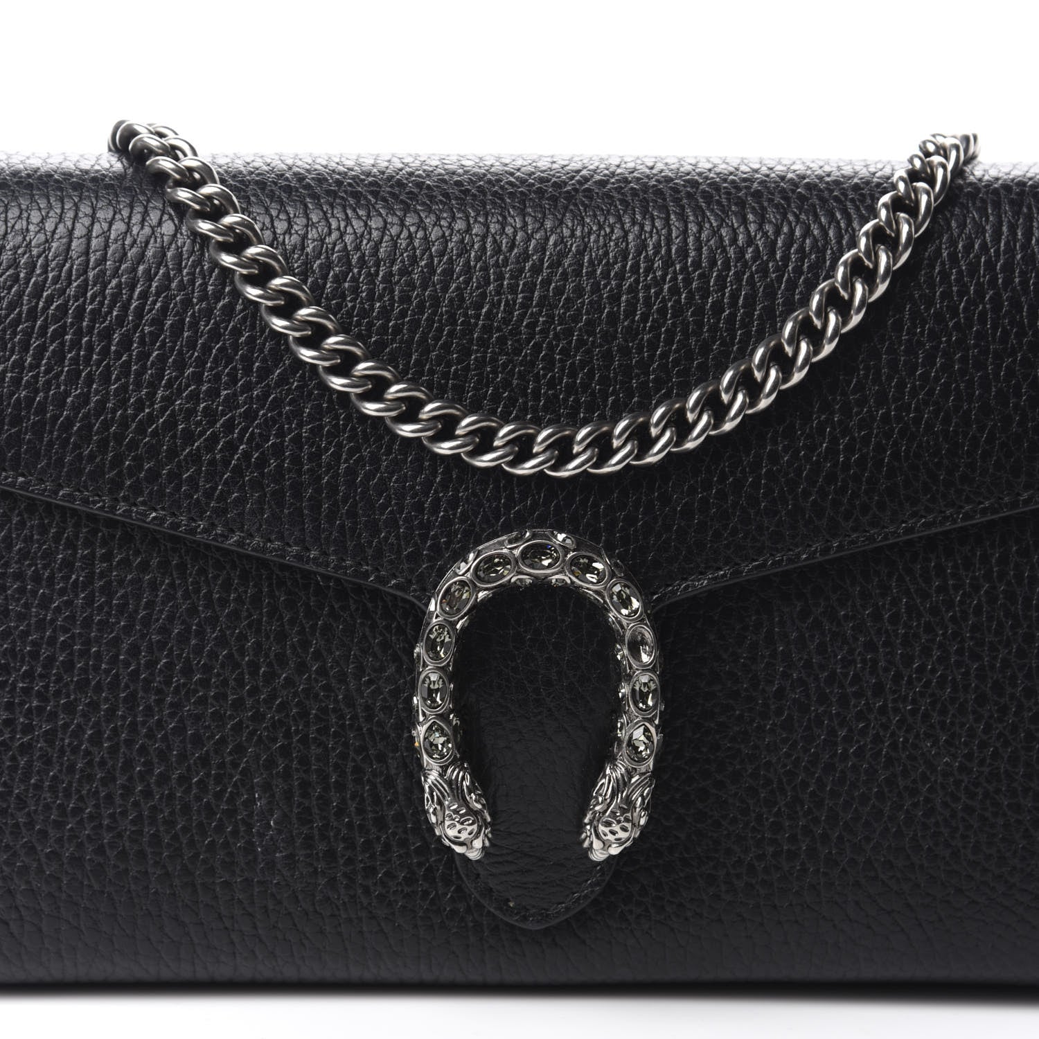 Gucci Calfskin Mini Dionysus Chain Wallet Black 12 of 13