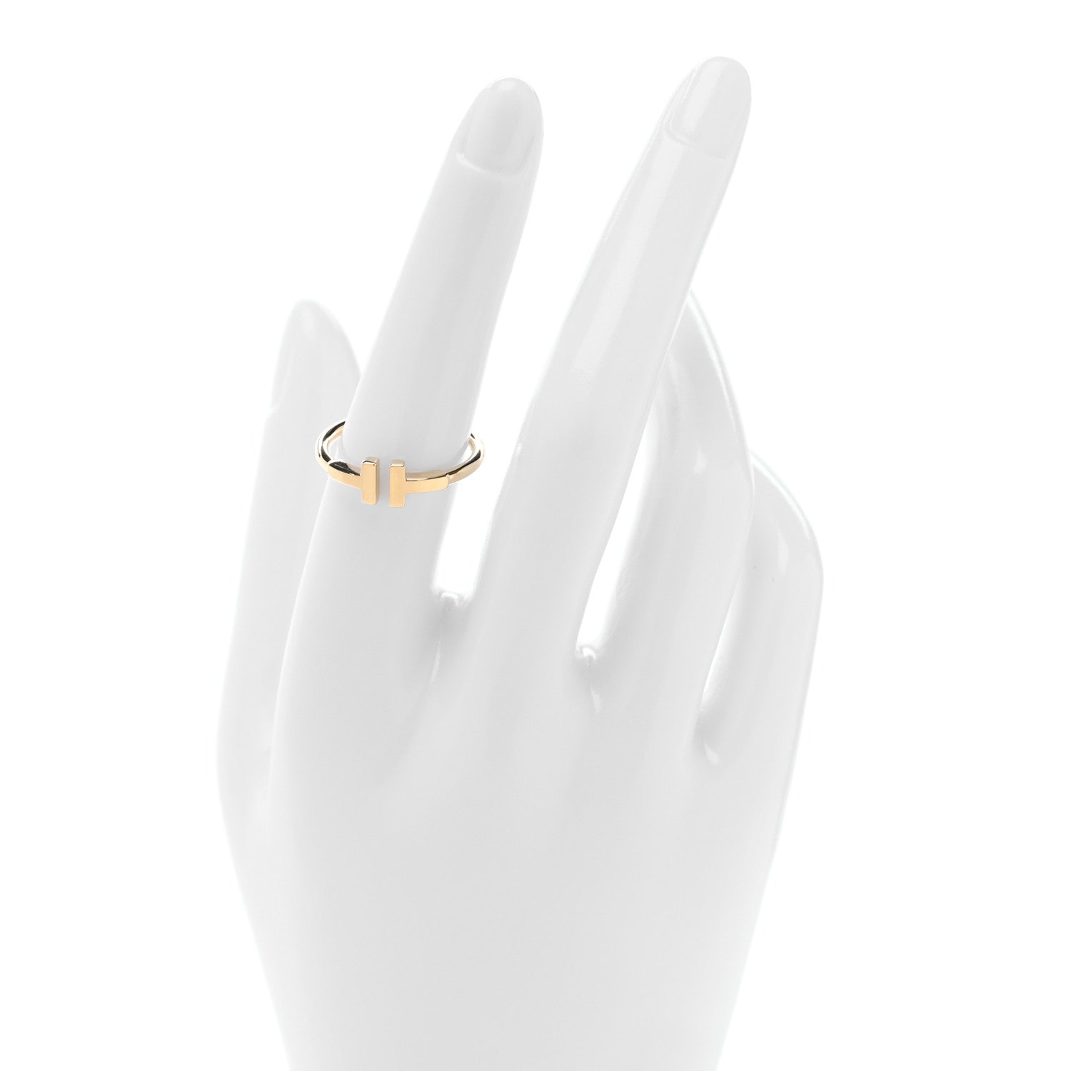 Tiffany 18K Yellow Gold T Wire Ring 54 6.75 2 of 5