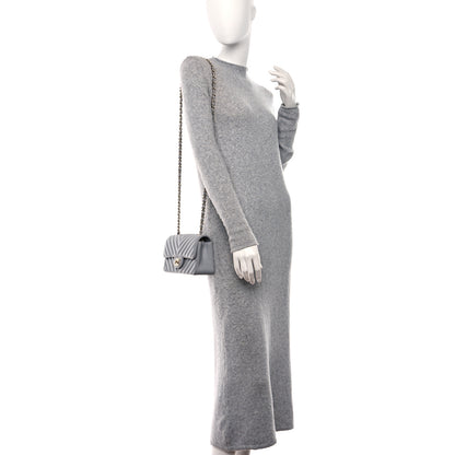 Chanel Lambskin Chevron Quilted Mini Rectangular Flap Grey 2 of 12