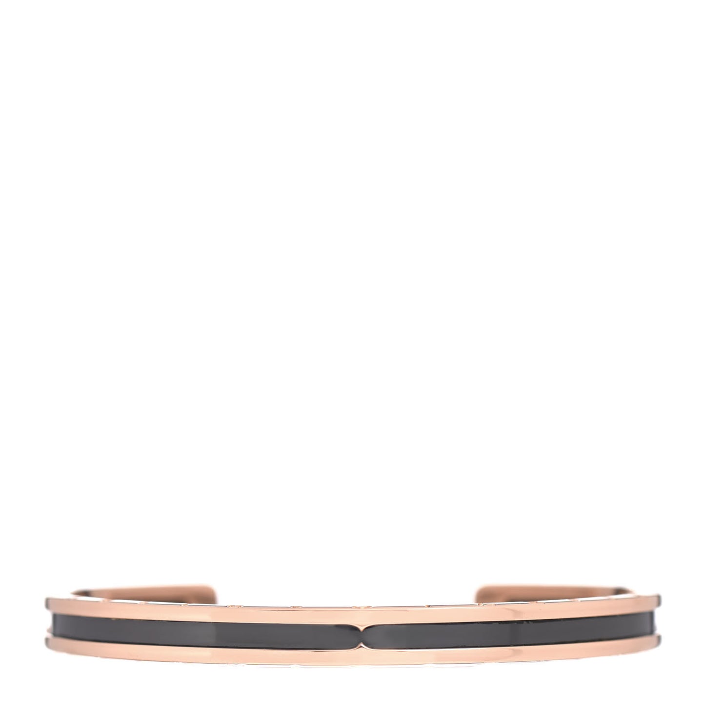 18K Rose Gold Steel Ceramic B.Zero1 Cuff Bracelet Black