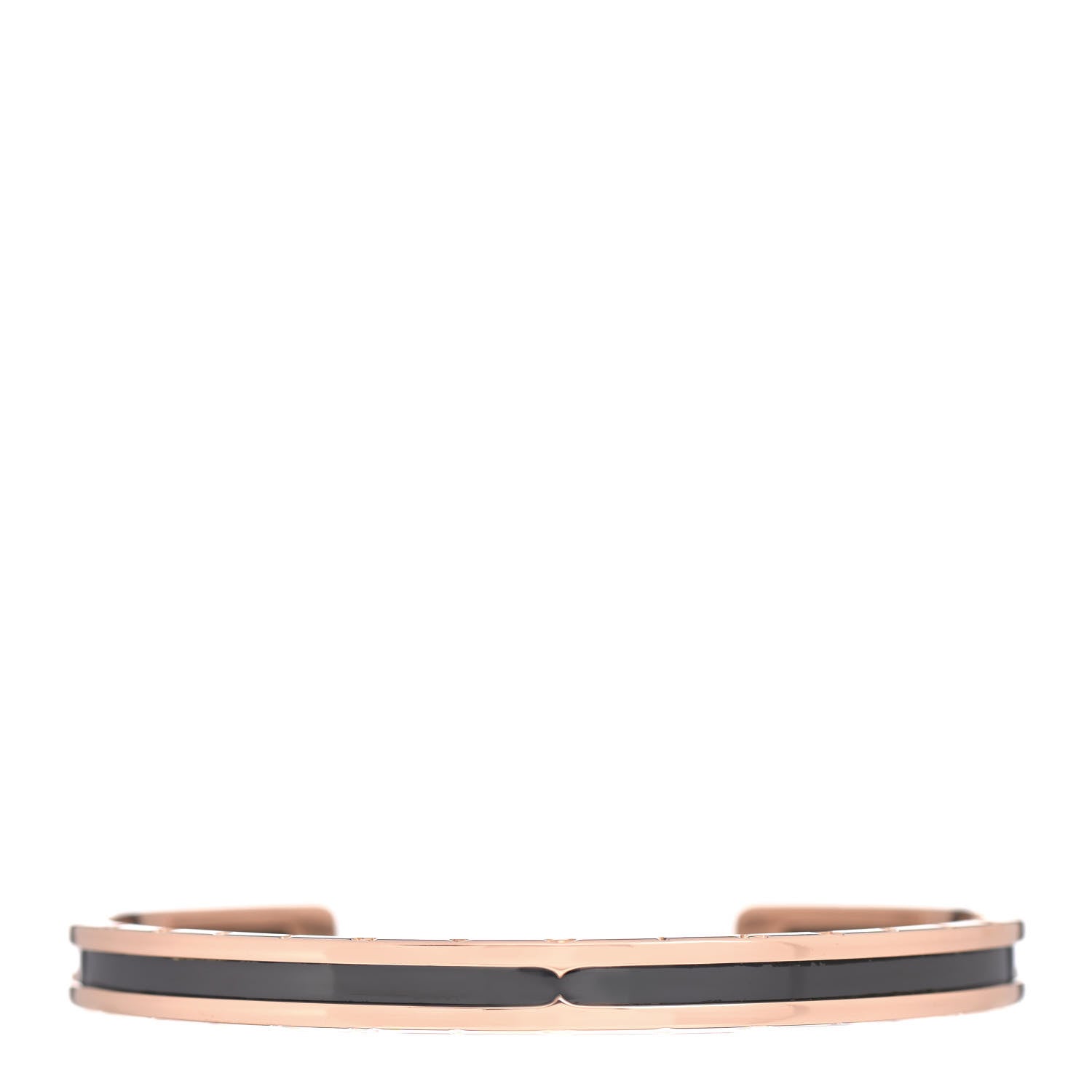 Bulgari 18K Rose Gold Steel Ceramic B.Zero1 Cuff Bracelet Black 1 of 4