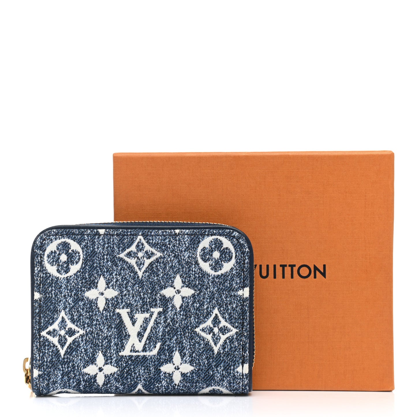 Denim Monogram Jacquard Zippy Coin Purse Bleu