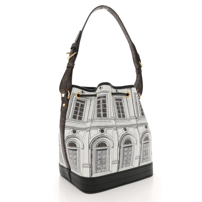 Louis Vuitton X FORNASETTI Calfskin Architettura Noe MM Black White 3 of 10