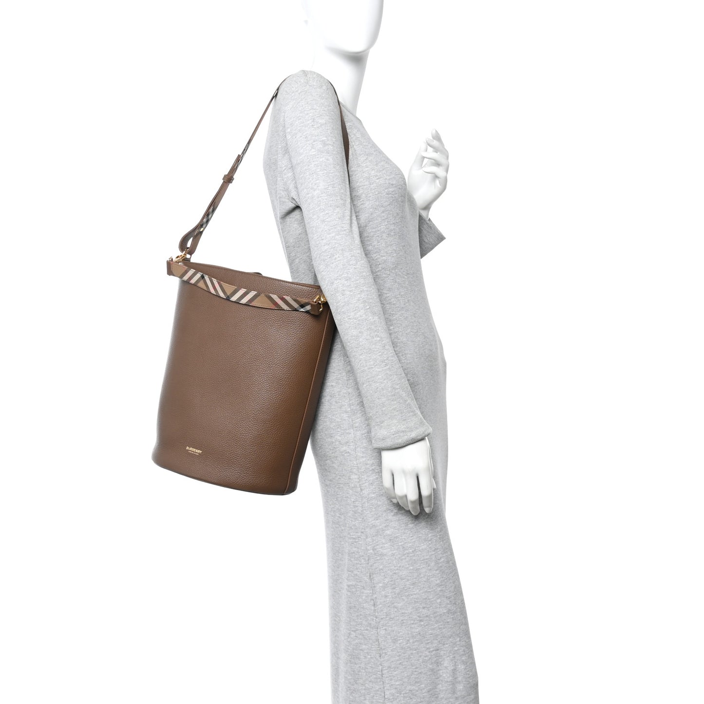 Calfskin Medium Bucket Bag Earth