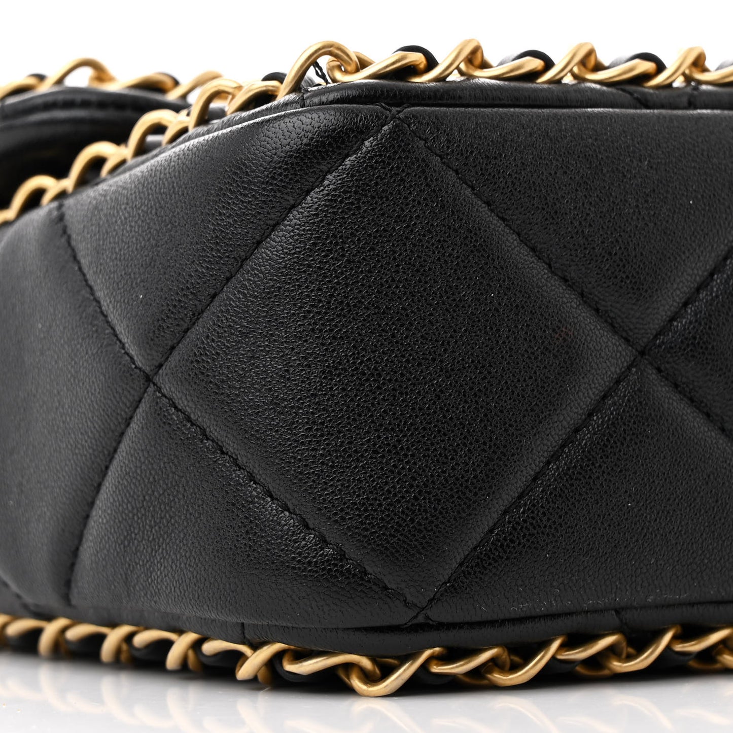 Lambskin Small Chain Around Top Handle Flap  Black