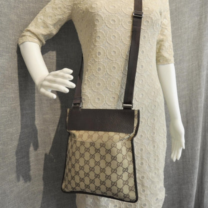 Gucci Monogram Flat Messenger Bag Ebony 3 of 8