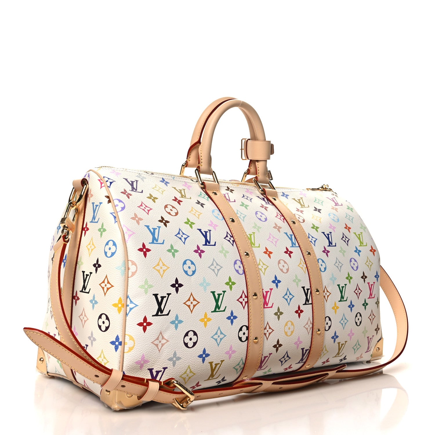 Louis Vuitton LV X TM Monogram Multicolor Keepall Bandouliere 45 White 2 of 10