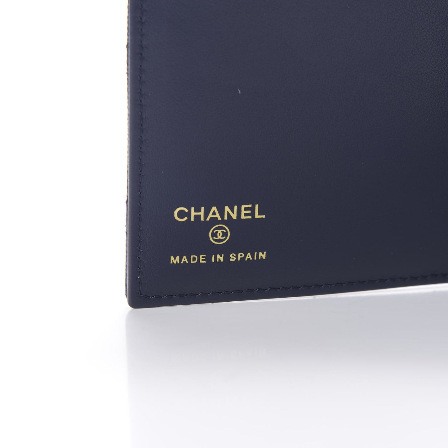 Caviar Quilted Passport Holder Navy Blue