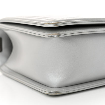 Chanel Metallic Calfskin Quilted New Medium Boy Flap Silver 9 of 14