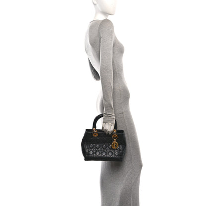 Christian Dior Lambskin Cannage Medium Lady Dior Black 2 of 12