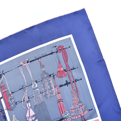 Hermes Silk Passementerie Quadri Scarf 90 Indigo Lavender Gris 2 of 4