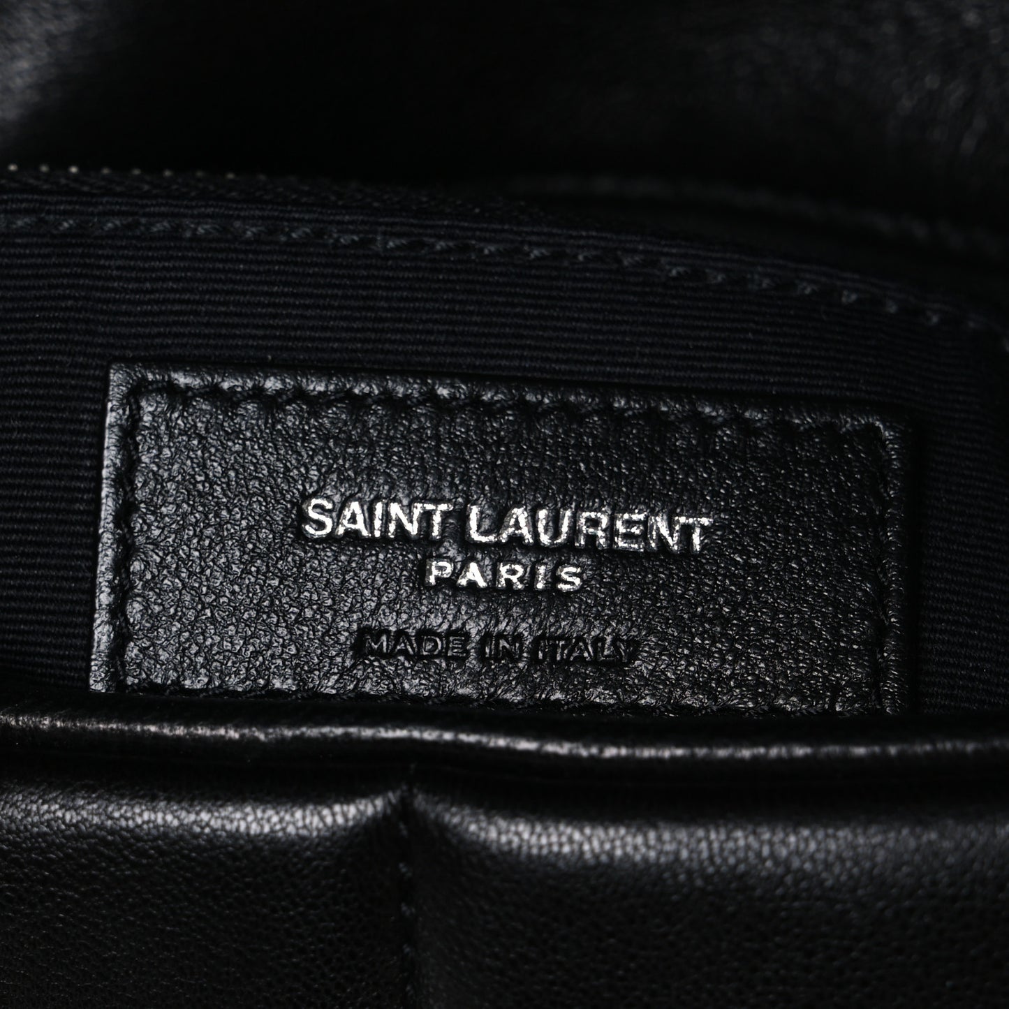 Lambskin Quilted Small Loulou Puffer Monogram Chain Satchel Black