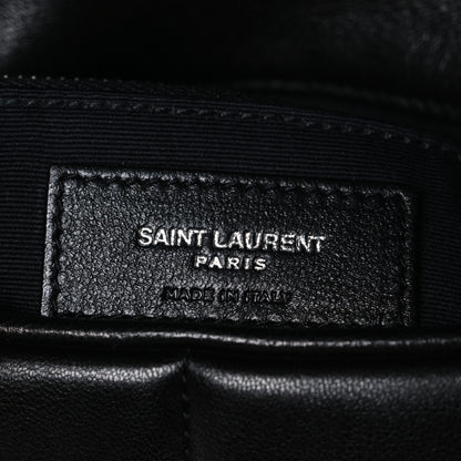 Saint Laurent Lambskin Quilted Small Loulou Puffer Monogram Chain Satchel Black 6 of 10