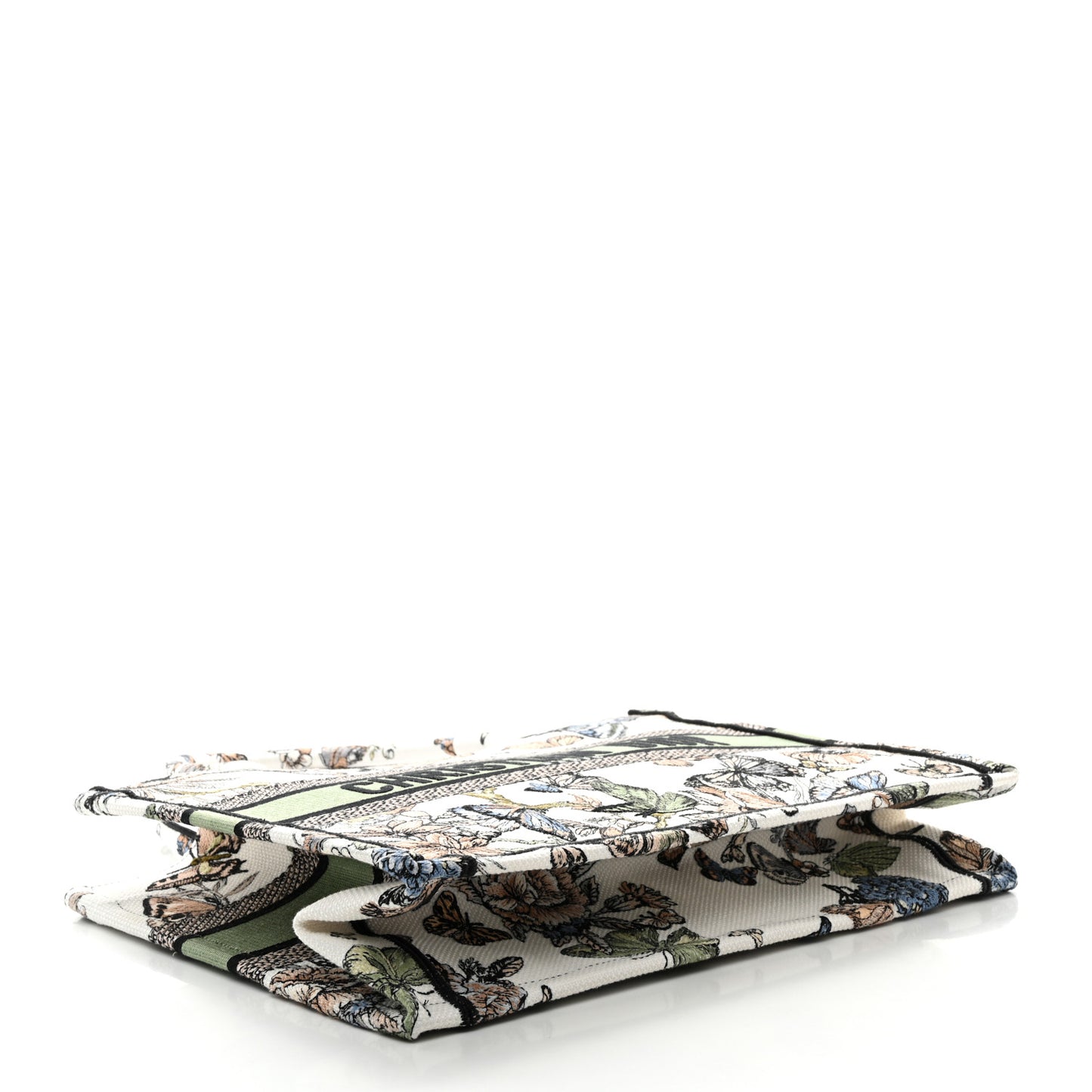 Canvas Embroidered Toile de Jouy Mexico Medium Book Tote White Multicolor