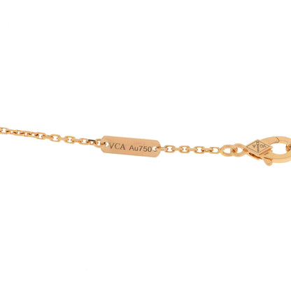 Van Cleef & Arpels 18K Yellow Gold Diamond Yellow Mother of Pearl Vintage Alhambra Pendant Necklace 6 of 6
