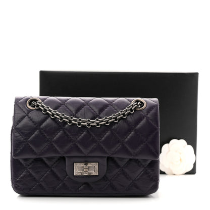 Chanel Aged Calfskin Quilted 2.55 Reissue Mini Flap Dark Purple 11 of 11