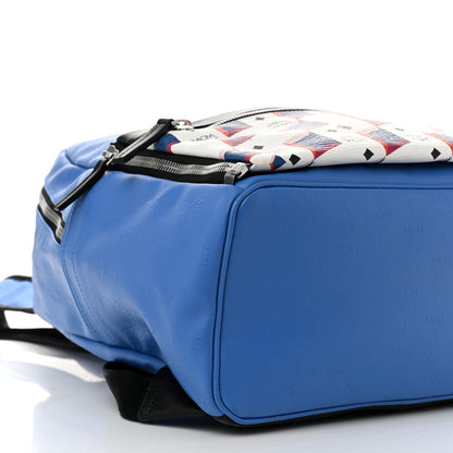 MCM Calfskin Visetos Diamond Print Backpack Blue 8 of 12