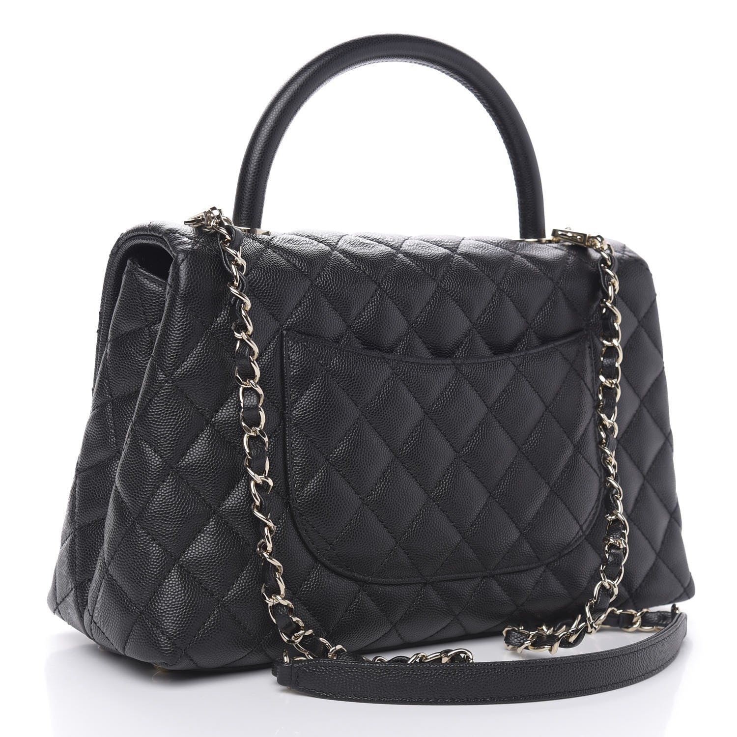 Chanel Caviar Quilted Small Coco Handle Flap Black 3 of 10