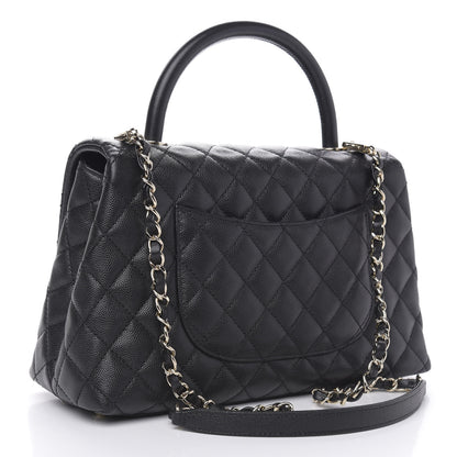Chanel Caviar Quilted Small Coco Handle Flap Black 3 of 10