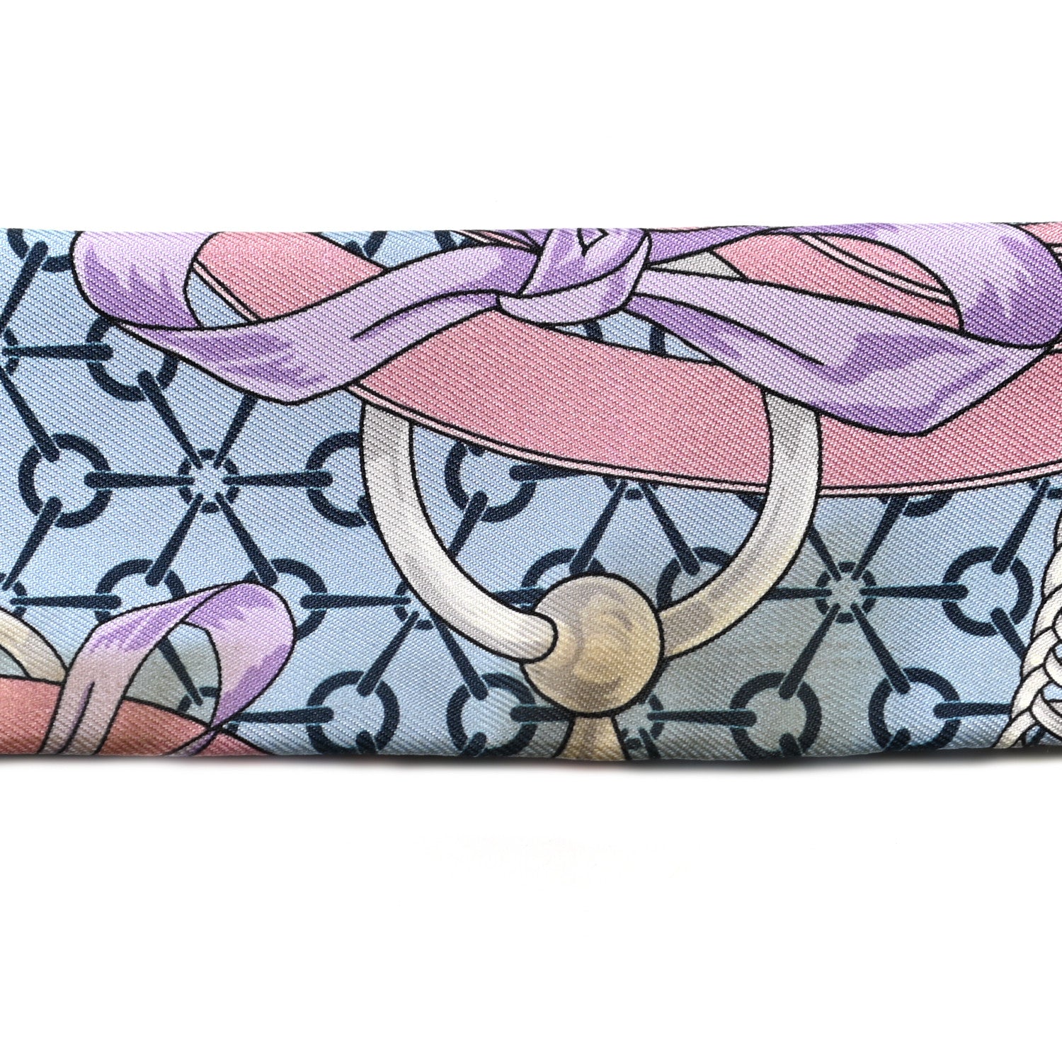 Hermes Silk La Promenade Du Matin Twilly Mauve Ciel Gris 6 of 7