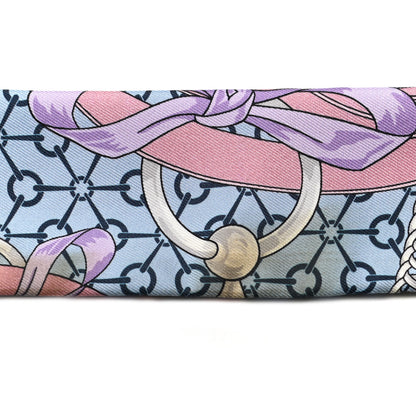 Hermes Silk La Promenade Du Matin Twilly Mauve Ciel Gris 6 of 7