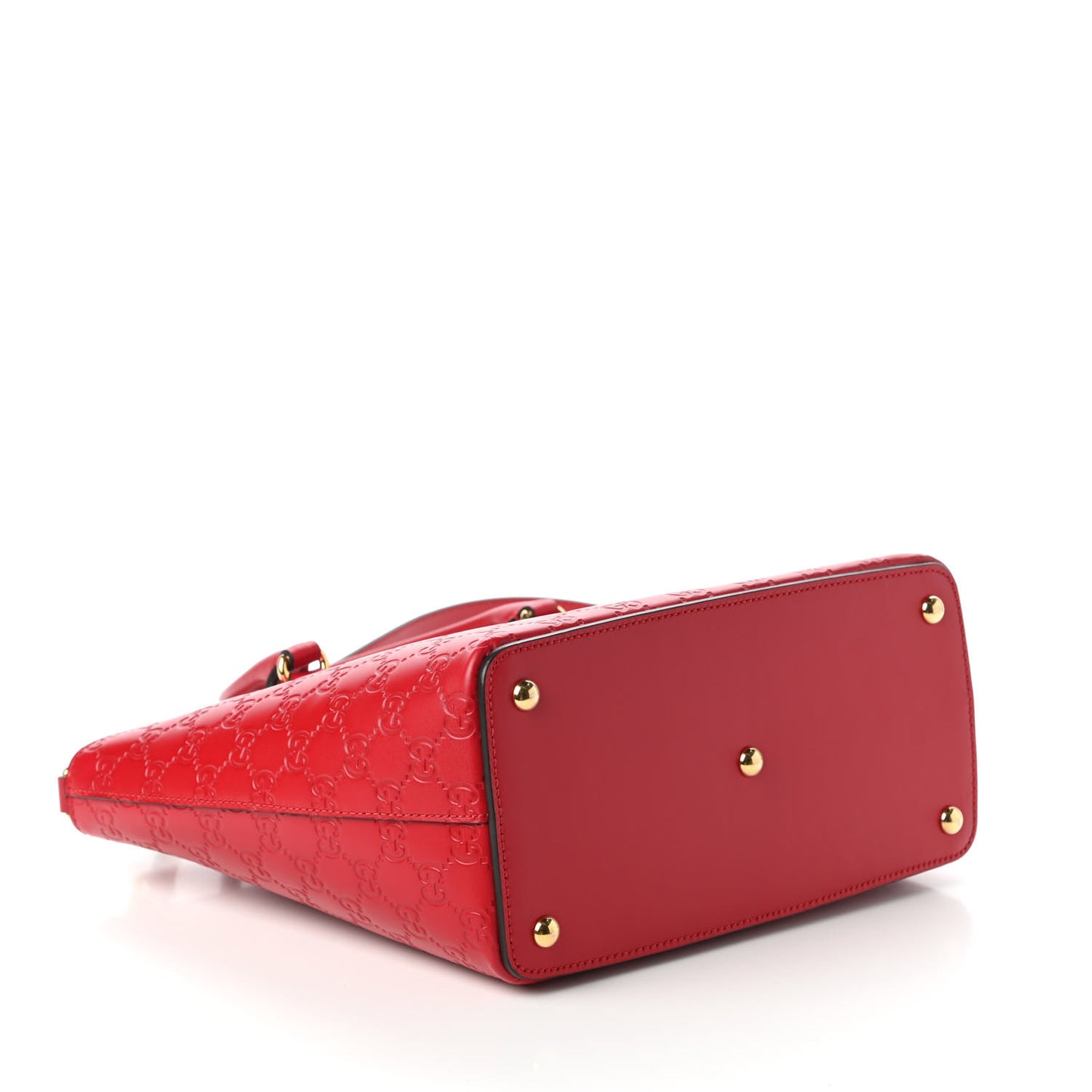 Guccissima Small Zippered Bucket Tote Hibiscus Red