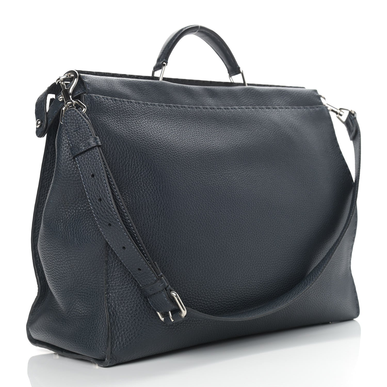 Fendi Cuoio Romano Selleria Monster Eyes Large Mens Peekaboo Iconic Essential Satchel Blue 4 of 13